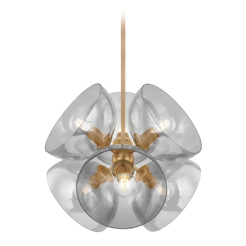 Troy Lighting Salix Patina Brass LED Pendant Light with Bowl / Dome Shade