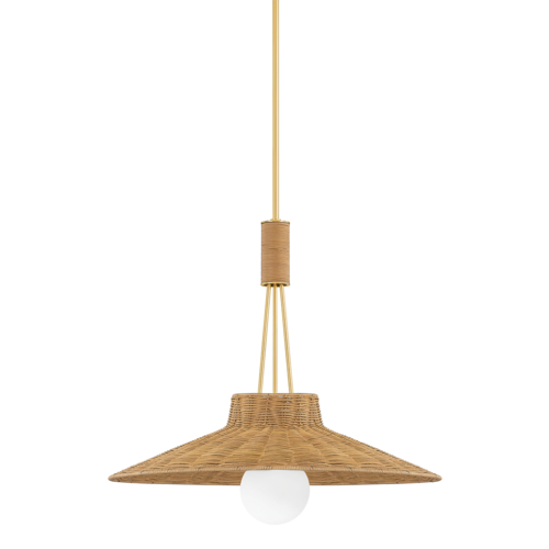 Laudine 24.50-Inch Pendant in Aged Brass by Mitzi by Hudson Valley