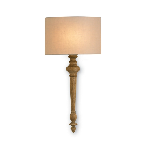 Currey and Company Lighting Sconce Wall Light with Beige / Cream Shade in Antiquity Gold Finish 5091