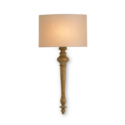 Sconce Wall Light with Beige / Cream Shade in Antiquity Gold Finish