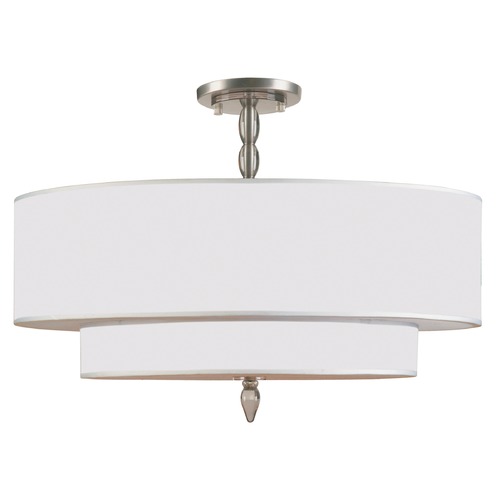 Crystorama Lighting Luxo Satin Nickel Semi-Flushmount Light