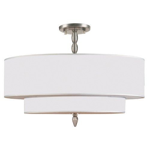 Crystorama Lighting Crystorama Lighting Luxo Satin Nickel Semi-Flushmount Light 9507-SN_CEILING