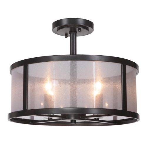 Danbury 18-Inch Matte Black Semi-Flush Mount by Craftmade Lighting