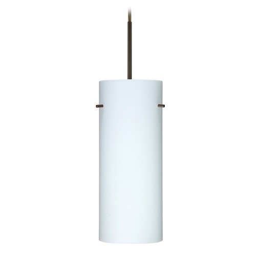 Besa Lighting Besa Lighting Stilo Bronze LED Mini-Pendant Light with Cylindrical Shade 1JT-412307-LED-BR