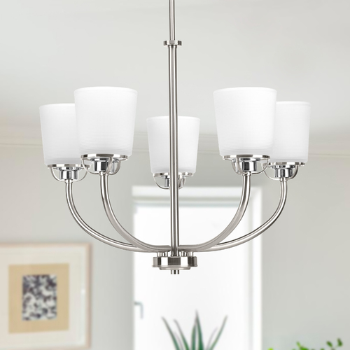 West Village Chandelier in Brushed Nickel & Chrome by Progress Lighting