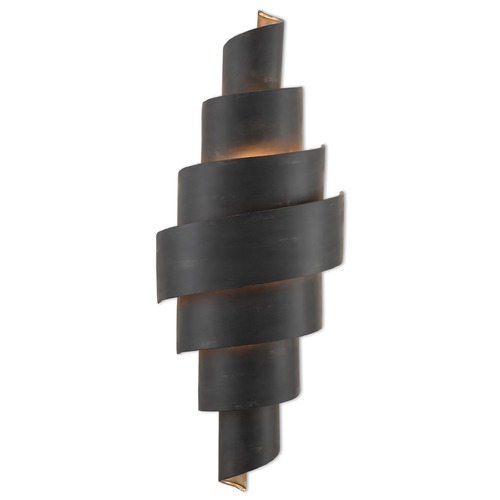 Currey and Company Lighting Currey and Company Chiffonade French Black / Painted Gold Sconce 5000-0112