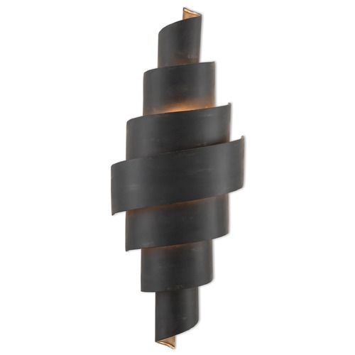 Currey and Company Chiffonade French Black / Painted Gold Sconce