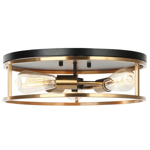 Clarke Black & Aged Gold Flush Mount by Matteo Lighting