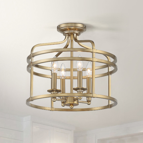 Covent Park Brushed Honey Gold Semi-Flush Mount by Minka Lavery