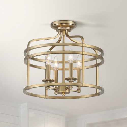 Minka Lavery Covent Park Brushed Honey Gold Semi-Flush Mount by Minka Lavery 1094-740