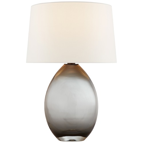 Chapman & Myers Myla Wide Table Lamp in Smoked Glass by Visual Comfort Signature
