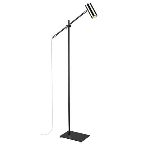 Calumet Matte Black & Polished Nickel Swing Arm Lamp by Z-Lite