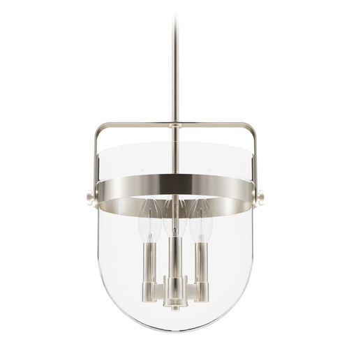 Hunter Fan Company Karloff Brushed Nickel Pendant Light with Bowl / Dome Shade