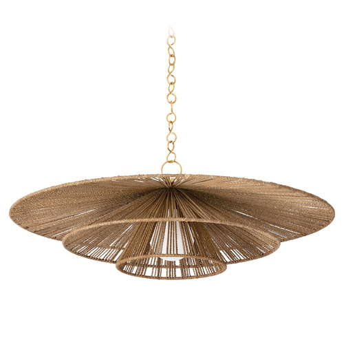 Troy Lighting Levan Vintage Gold Leaf LED Pendant Light with Conical Shade