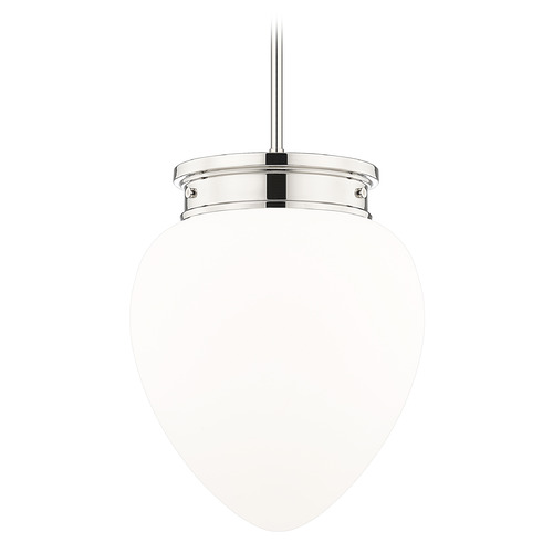 Z-Lite Gideon Polished Nickel Pendant Light with Teardrop Shade