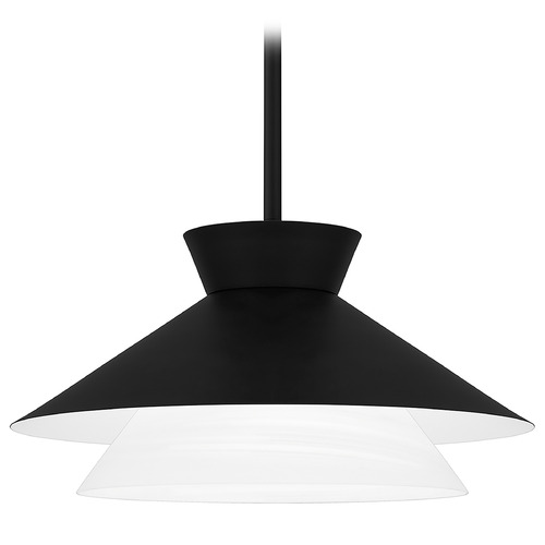 Quoizel Lighting Quoizel Pendant Matte Black Pendant Light with Conical Shade