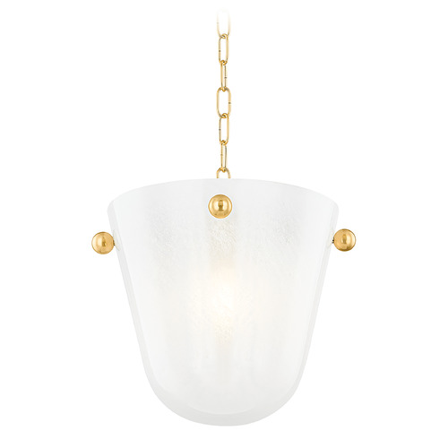 Mitzi By Hudson Valley Rima Aged Brass LED Pendant Light with Bowl / Dome Shade