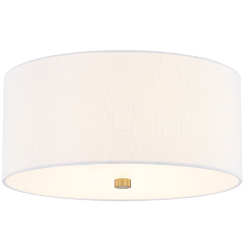 Justice Design Classic 14 Inch Drum Flush Mount Brass White