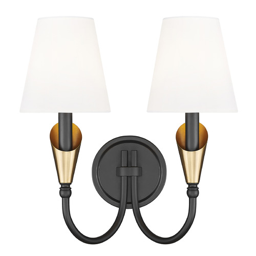 Z-Lite Claudelle Matte Black & Modern Gold Sconce
