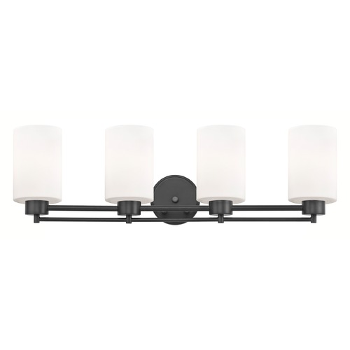 Modern Bathroom Light White Glass Black 4 Lt