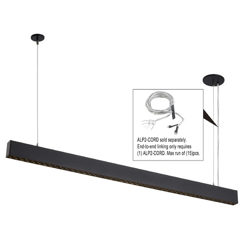 Recesso Lighting by Dolan Designs Recesso 46-Inch Black LED Linear Office Light 3500K 5400LM ALP2-835-50-2-B