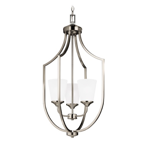 Generation Lighting Hanford 18-Inch Foyer Pendant in Brushed Nickel by Generation Lighting 5224503-962