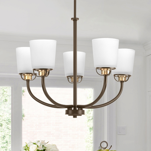 West Village Chandelier in Antique Bronze & Brass by Progress Lighting
