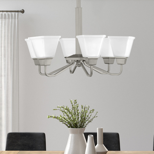 Clifton Heights Brushed Nickel 6-Light Chandelier by Progress Lighting