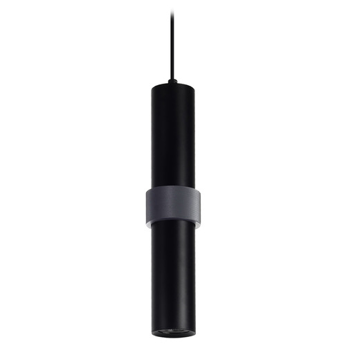 Cicada Black & Knurled Black Accent LED Mini Pendant by Avenue Lighting