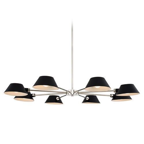 Bruno 8-Light Chandelier in Polished Nickel & Black by Kalco Lighting