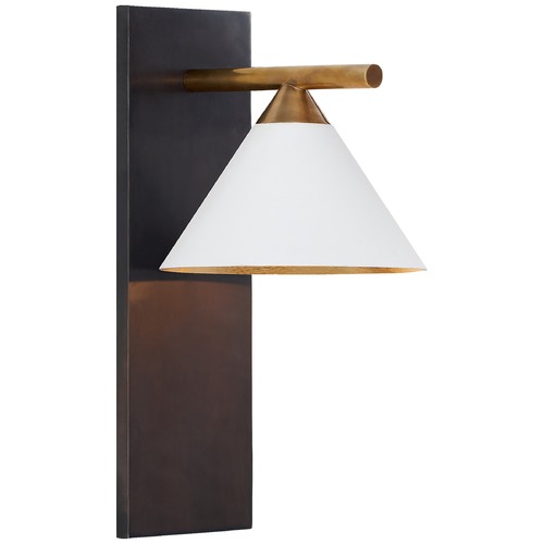 Visual Comfort Signature Collection Kelly Wearstler Cleo Sconce in Bronze & White by Visual Comfort Signature KW2410BZABWHT