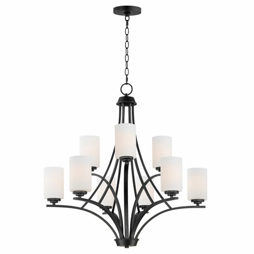 Deven 9-Light Chandelier in Black by Maxim Lighting