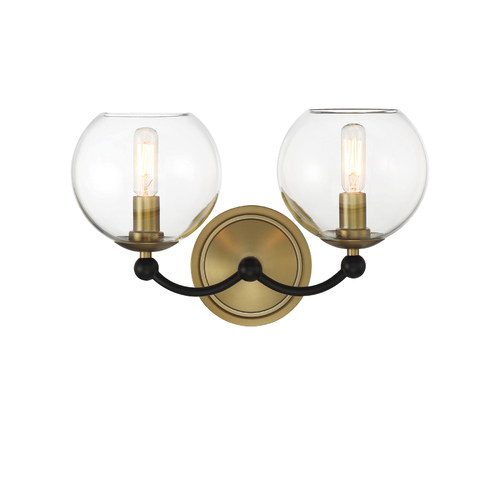 Kearney Park 2-Light Bath Light in Coal & Brass by Minka Lavery