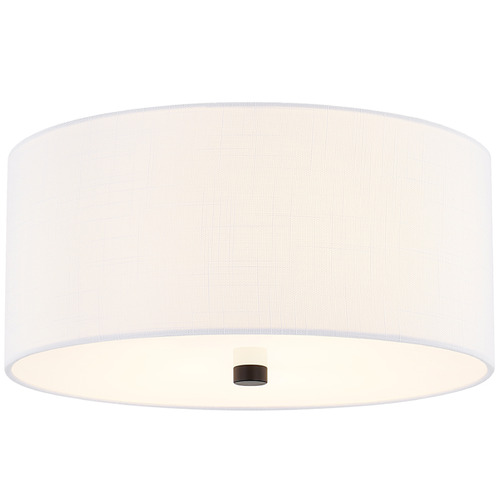 Justice Design Group Justice Design Classic 14 Inch Drum Flush Mount Black White FAB-9735-WHTE-MBLK