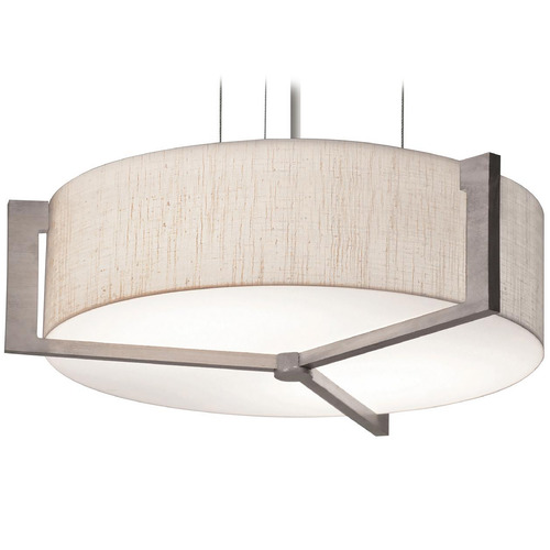 Afx Lighting Apex Satin Nickel LED Pendant Light with Drum Shade