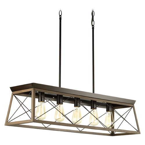 Briarwood Bronze & Faux Painted Wood Island Light by Progress Lighting