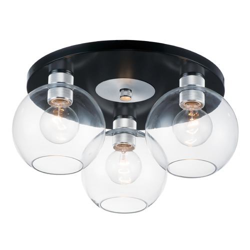 Maxim Lighting Maxim Lighting Vessel Black / Brushed Aluminum Flushmount Light 21610CLBKAL