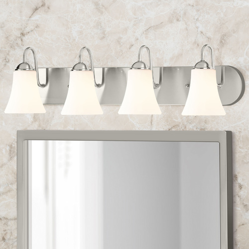 Progress Lighting Classic Brushed Nickel 4-Light Bathroom Light by Progress Lighting P300236-009