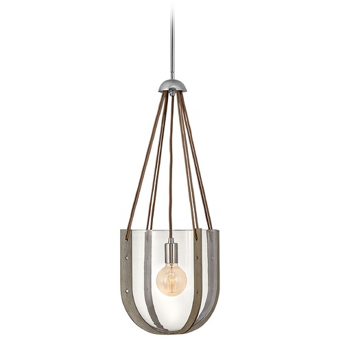 Hinkley Vaso Medium Pendant in Polished Nickel & Ashwood by Hinkley Lighting 33204PNI