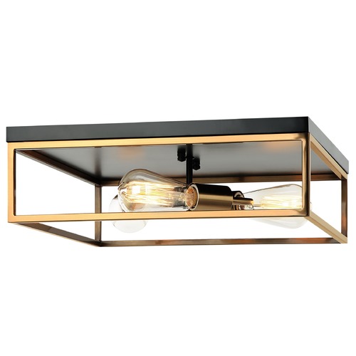 Matteo Lighting Clarke Black & Aged Gold Flush Mount by Matteo Lighting M15543BKAG