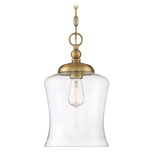Meridian 9.75-Inch Pendant in Natural Brass by Meridian M70019NB