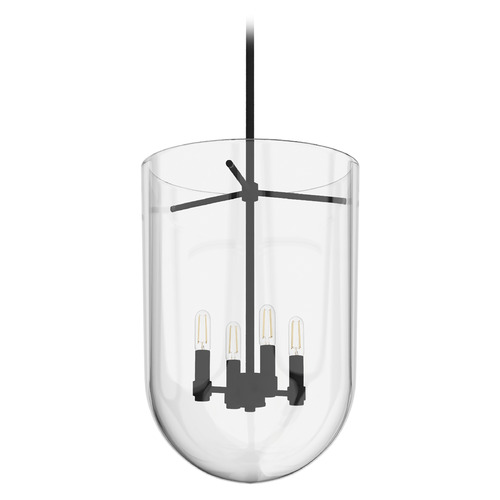 Hunter Fan Company Sacha Natural Black Iron Pendant Light with Bowl / Dome Shade