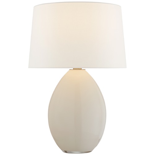 Visual Comfort Signature Collection Chapman & Myers Myla Wide Table Lamp in White Glass by Visual Comfort Signature CHA3421WGL
