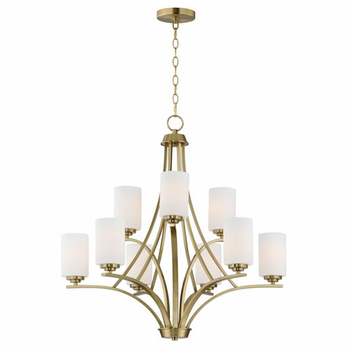 Deven 9-Light Chandelier in Satin Brass by Maxim Lighting