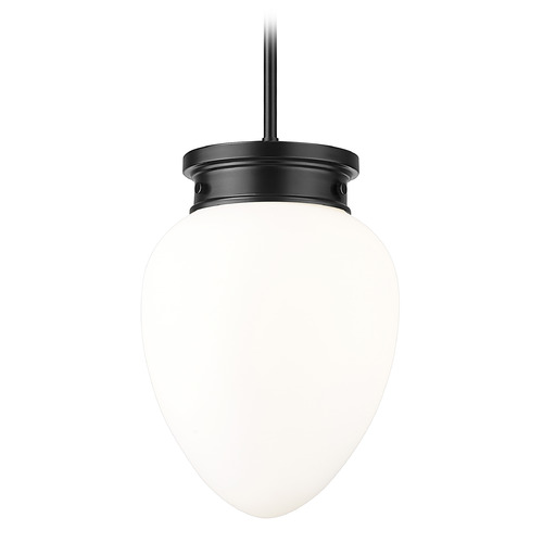 Z-Lite Gideon Matte Black Mini-Pendant Light with Teardrop Shade