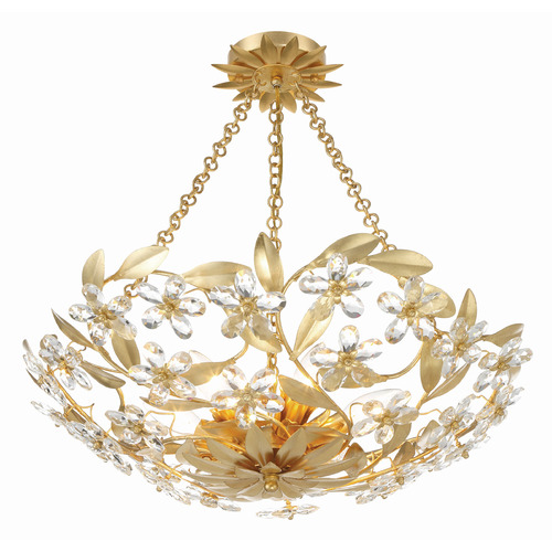Crystorama Lighting Marselle Antique Gold Semi-Flushmount Light