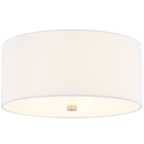 Justice Design Classic 14 Inch Drum Flush Mount Nickel White