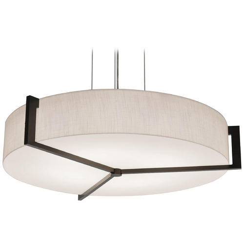Afx Lighting Apex Satin Nickel LED Pendant Light with Drum Shade