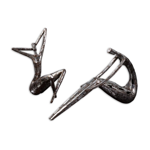 Modern Sculpture in Antique Silver by Uttermost Lighting