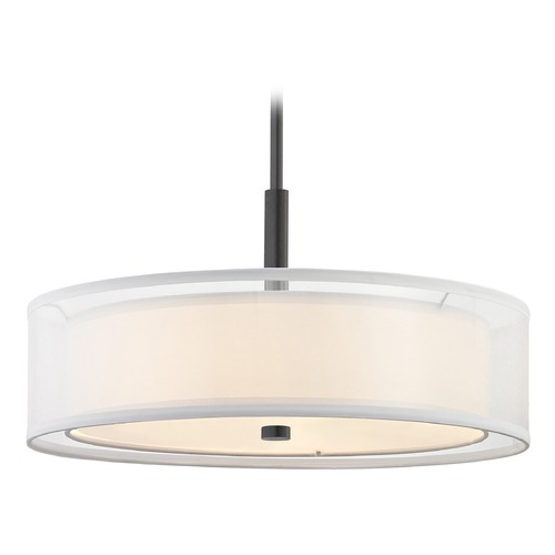 Marino 20-Inch Black Convertible Pendant Organza Shade